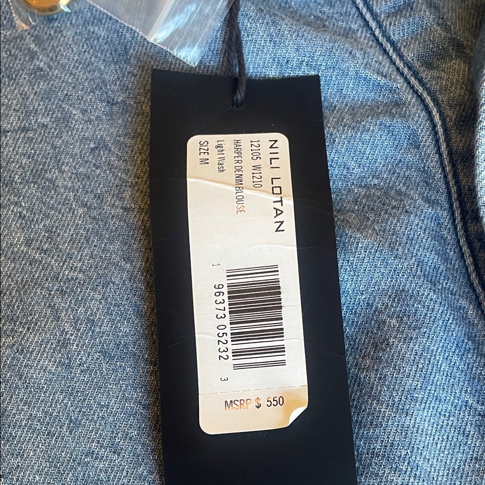 Nili Lotan Blue Denim Blouse - Picture 4 of 5